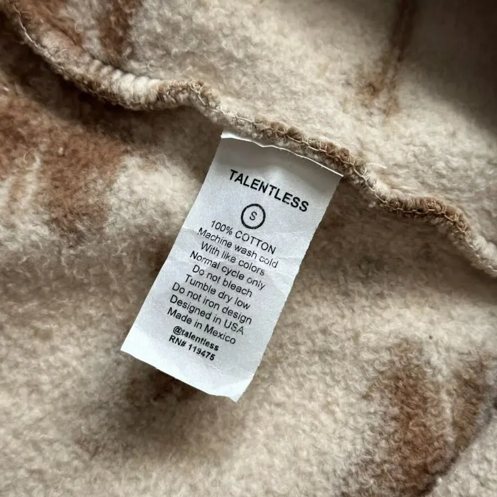 Talentless Tiger Tie Dye Premium Sweat Pants Thick Joggers Tan Cream Size Small - Picture 8 of 8